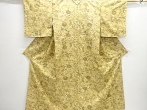 流水に菊模様手織り紬着物